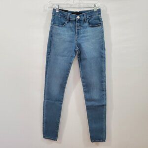 J Brand Jeans Women's 27 Sophia Mid-Rise Super Skinny Joy Joy Blue Med Wash NWT